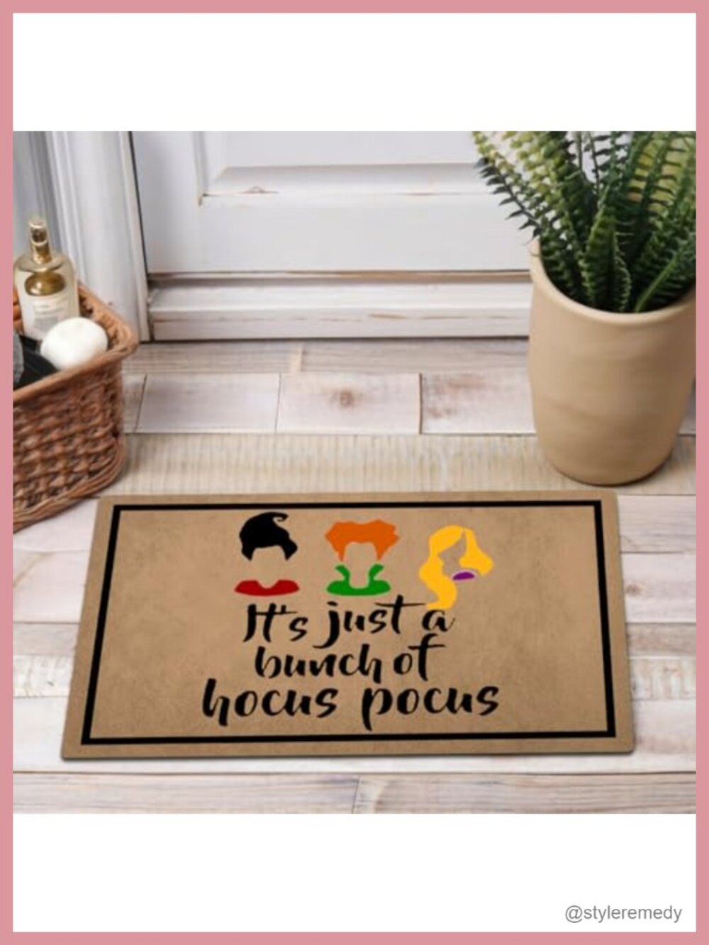 Halloween Hocus Pocus Doormat Rubber Back 18x30 Non-Slip Indoor Mat